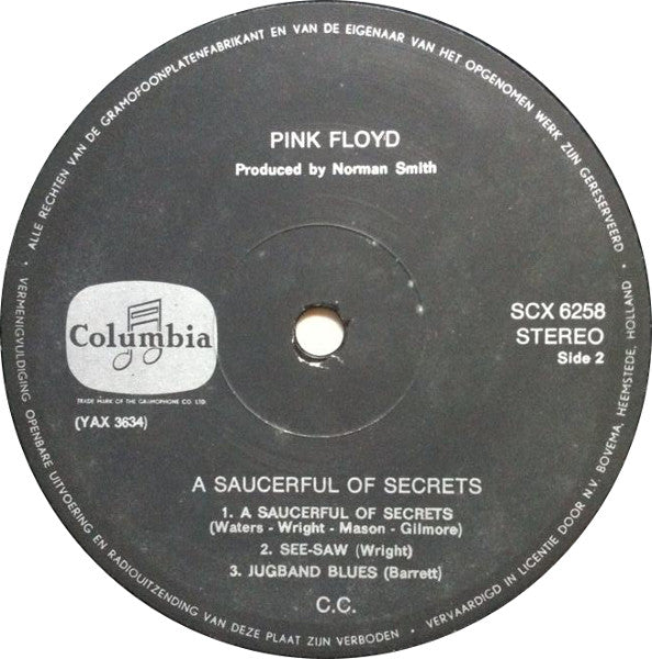 Pink Floyd : A Saucerful Of Secrets (LP, Album)