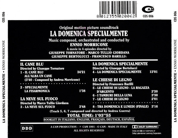 Ennio Morricone : La  Domenica Specialmente (Original Motion Picture Soundtrack) (CD, Album)