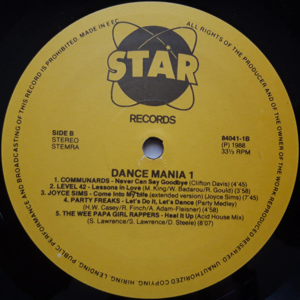 Various : Dance Mania 1 (LP, Comp)