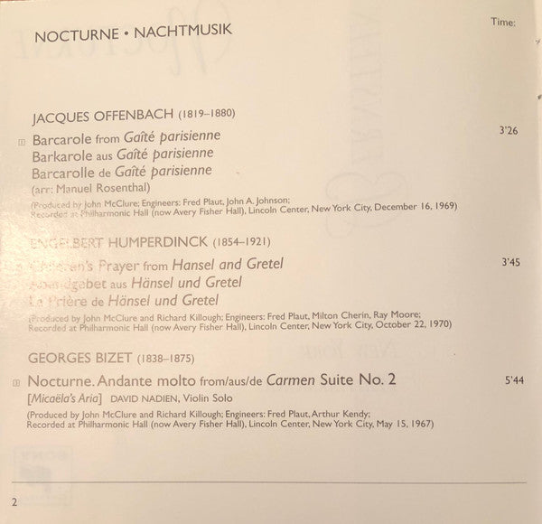 Leonard Bernstein, New York Philharmonic : Nocturne (CD, Comp, RM)
