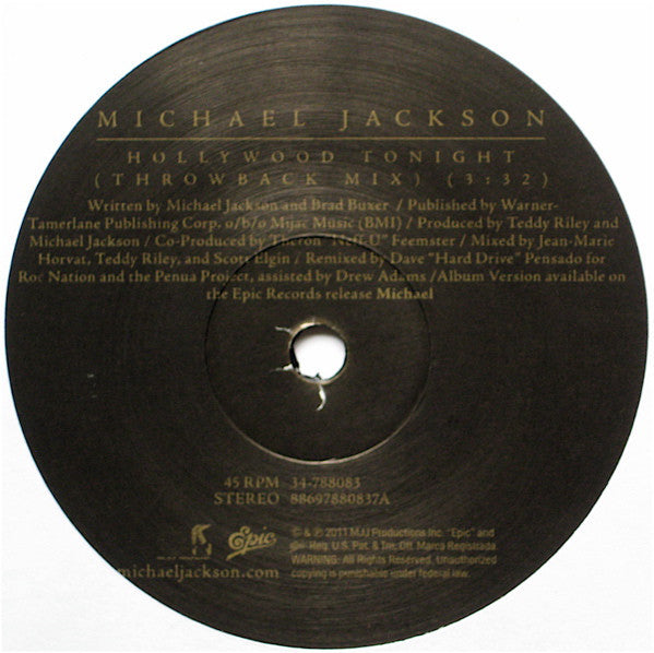 Michael Jackson : Hollywood Tonight / Behind The Mask (7", RSD, Single)