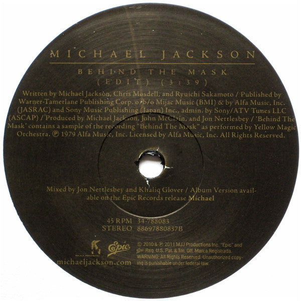 Michael Jackson : Hollywood Tonight / Behind The Mask (7", RSD, Single)