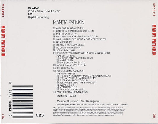 Mandy Patinkin : Mandy Patinkin (CD, Album)