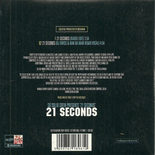 So Solid Crew : 21 Seconds (CD, Single)
