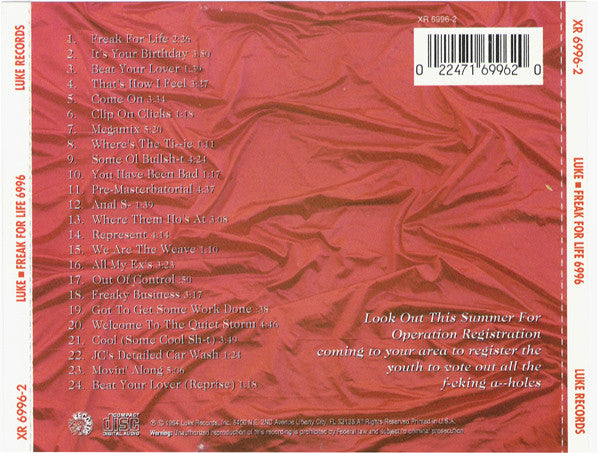 Luke : Freak For Life - 6996 (CD, Album)