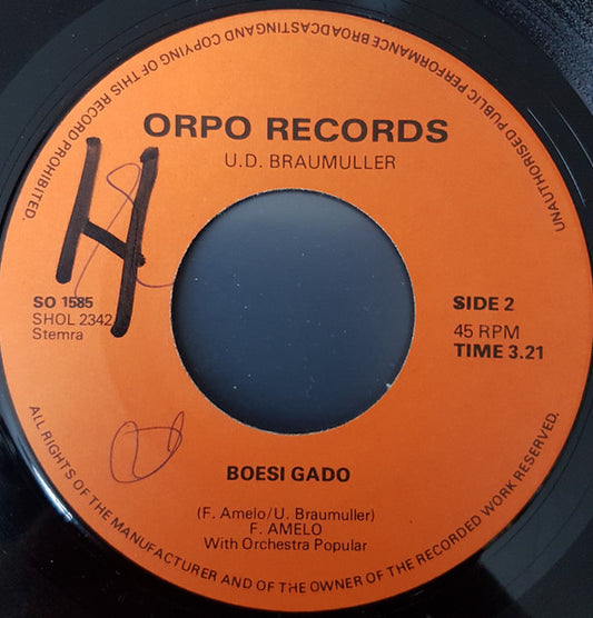 Freddy Amelo With Orchestra Popular : Sirie Boong Negro (7")
