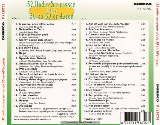 Various : 32 Radio Successen Uit De 50 En 60'er Jaren (2xCD, Comp)