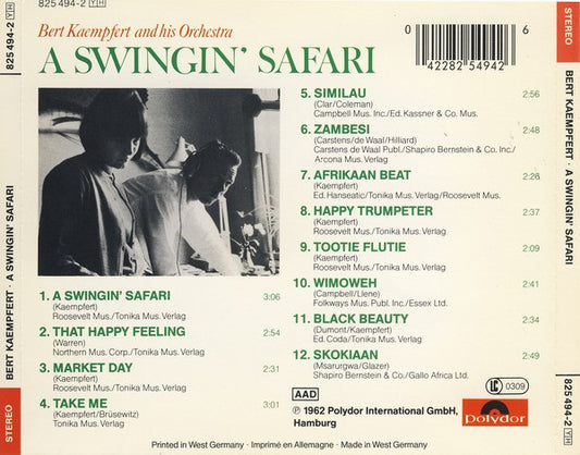Bert Kaempfert & His Orchestra : A Swingin' Safari (CD, Album, RE, RP)