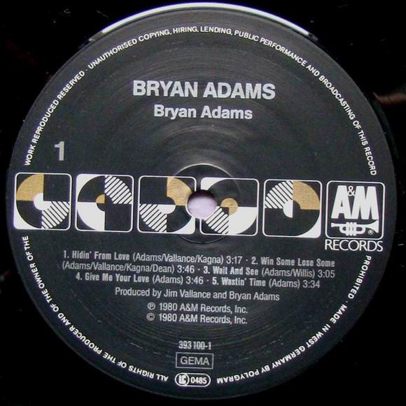 Bryan Adams : Bryan Adams (LP, Album, RE)