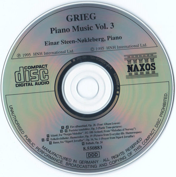 Edvard Grieg, Einar Steen-Nøkleberg : Piano Music Vol. 3 (CD, Album)