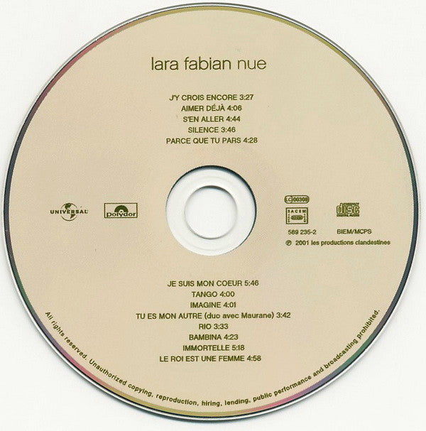 Lara Fabian : Nue (CD, Album)