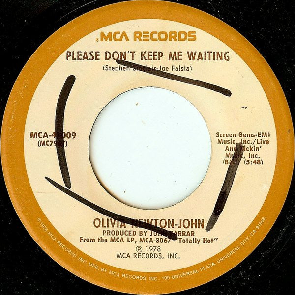 Olivia Newton-John : Deeper Than The Night (7", Single)