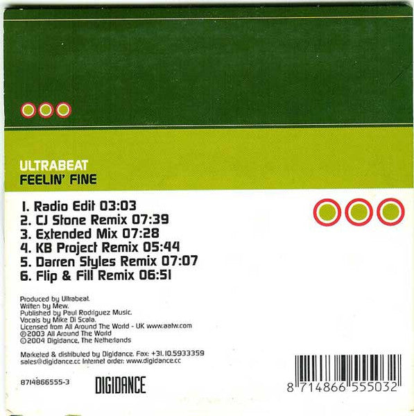 Ultrabeat : Feelin' Fine (CD, Single, Car)