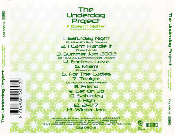 The Underdog Project : It Doesn't Matter (Greatest Hits Volume 1) (CD, Comp)