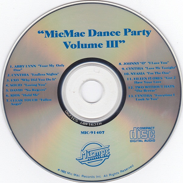Various : Micmac Dance Party Volume III (CD, Comp, Mixed)
