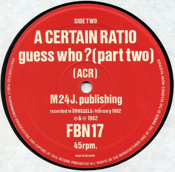 A Certain Ratio : Guess Who? (12")