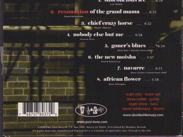 David Ashkenazy : Resonation  (CD, Album)