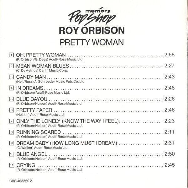 Roy Orbison : Pretty Woman (CD, Comp)