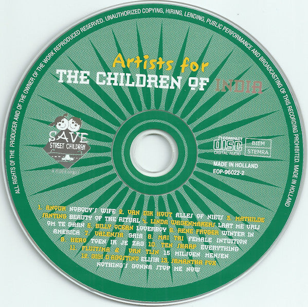Various : Artists For The Children Of India (CD, Comp)