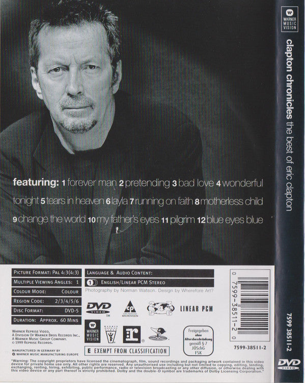 Eric Clapton : Clapton Chronicles (The Best Of Eric Clapton) (DVD-V, Comp, Copy Prot., PAL)