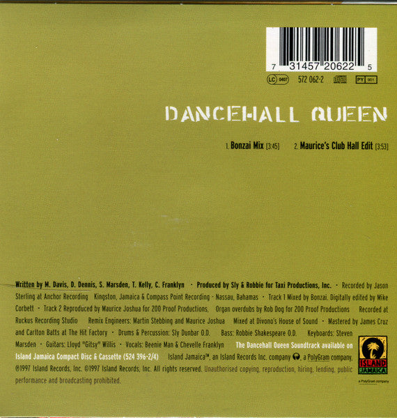 Chevelle Franklyn Featuring Beenie Man : Dancehall Queen (CD, Single, Car)