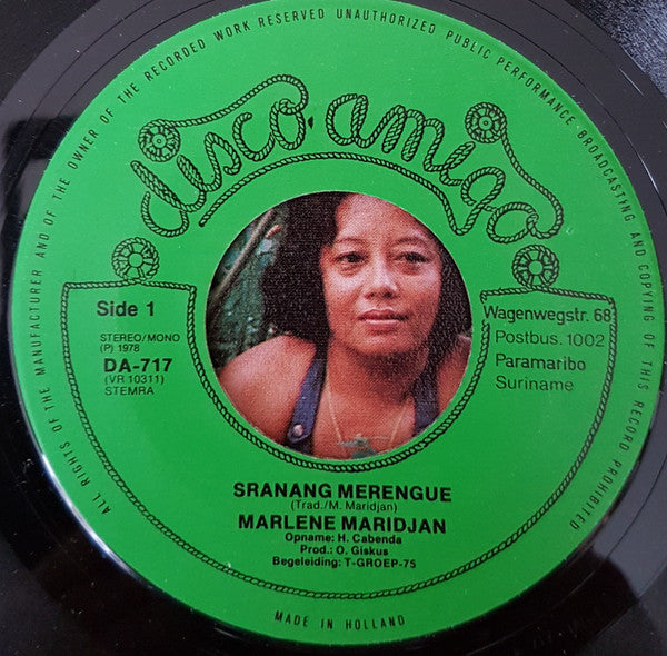 Marlene Maridjan : Sranang Merengue (7")