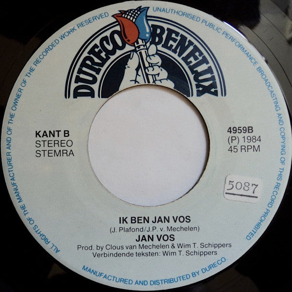 Jacques Plafond / Jan Vos : Op Zoek Naar Yolanda / Ik Ben Jan Vos (7")