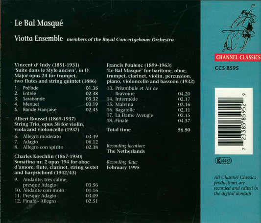 Francis Poulenc, Vincent d'Indy, Albert Roussel, Charles Koechlin, Viotta Ensemble : Le Bal Masqué (CD, Album)