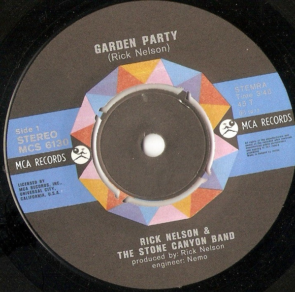 Rick Nelson & The Stone Canyon Band : Garden Party (7", Single, 4-P)