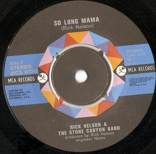 Rick Nelson & The Stone Canyon Band : Garden Party (7", Single, 4-P)