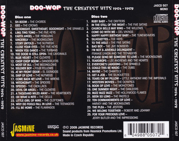 Various : Doo Wop The Greatest Hits 1954 - 1958 (2xCD, Comp)