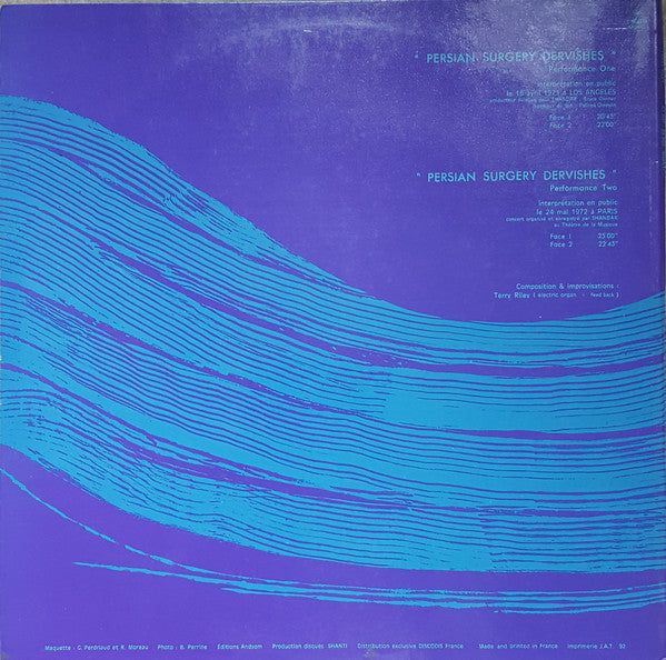 Terry Riley : Persian Surgery Dervishes (2xLP, Album, Gat)