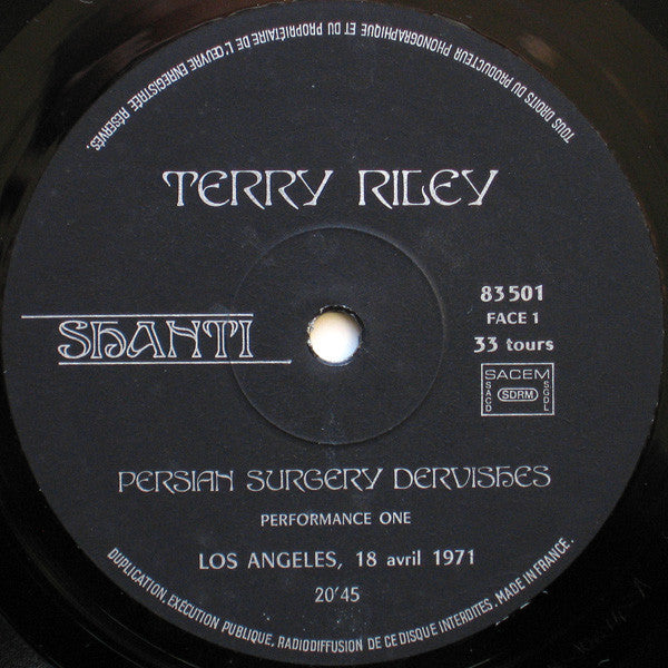 Terry Riley : Persian Surgery Dervishes (2xLP, Album, Gat)