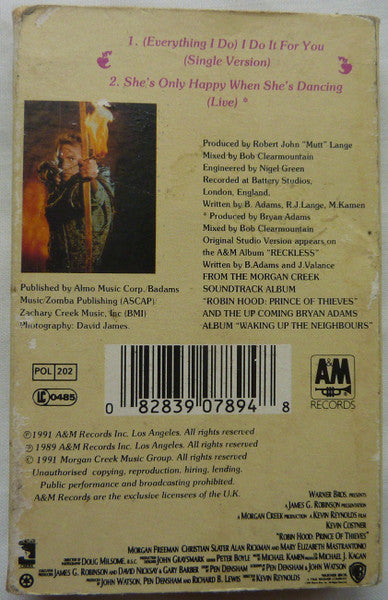Bryan Adams : (Everything I Do) I Do It For You (Cass, Single, Tur)
