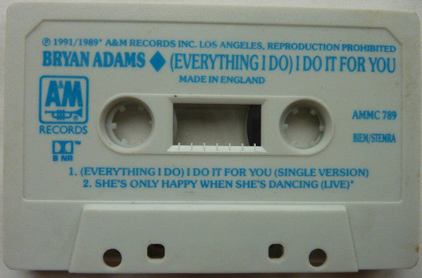 Bryan Adams : (Everything I Do) I Do It For You (Cass, Single, Tur)