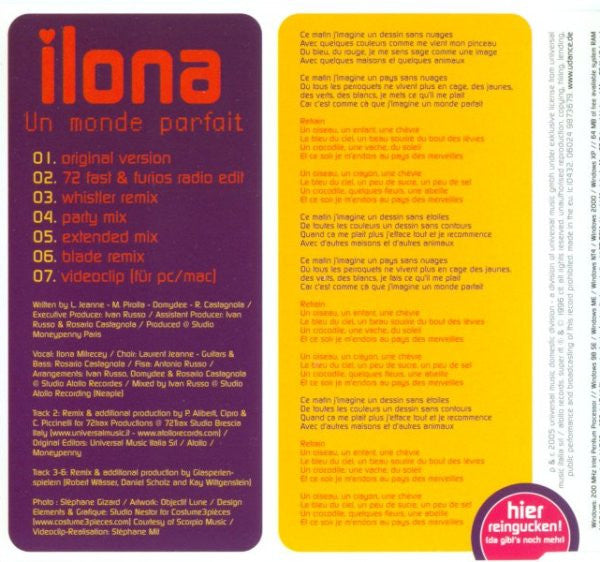 Ilona Mitrecey : Un Monde Parfait (CD, Maxi, Enh)