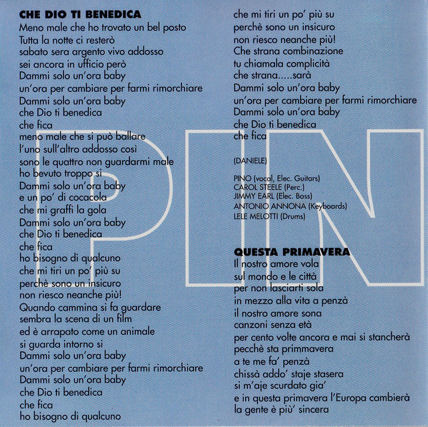 Pino Daniele : Che Dio Ti Benedica (CD, Album)