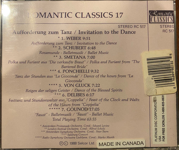 Various : Romantic Classics 17: Aufforderung zum Tanz/Invitation to the Dance (CD, Comp)