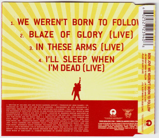 Bon Jovi : We Weren't Born To Follow (CD, Maxi)
