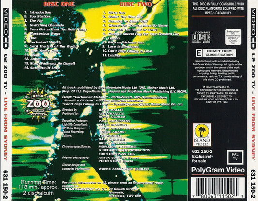 U2 : Zoo TV - Live From Sydney (2xVCD, PAL)