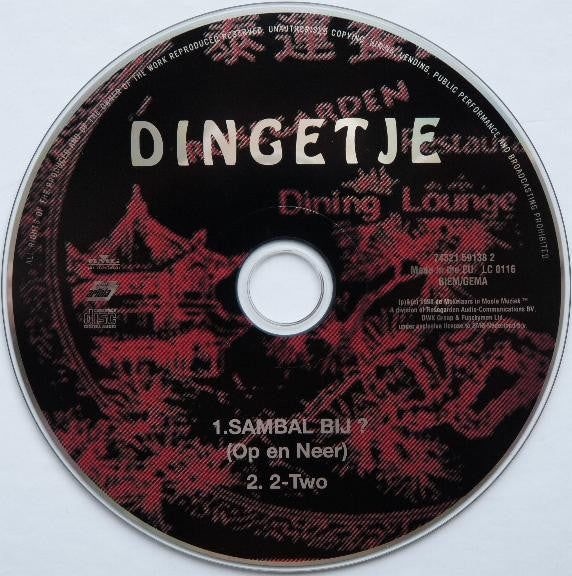 Dingetje : Sambal Bij? (Op & Neer) / 2 Two (CD, Single, Car)
