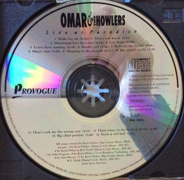 Omar & The Howlers* : Live At Paradiso (CD, Album)