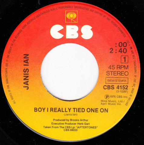 Janis Ian : Boy I Really Tied One On (7", Single)