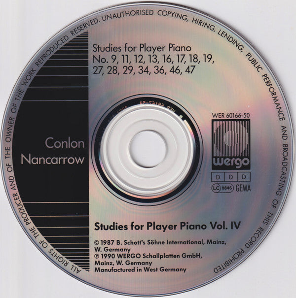 Conlon Nancarrow : Studies For Player Piano - Vol. III & IV (2xCD, Album)