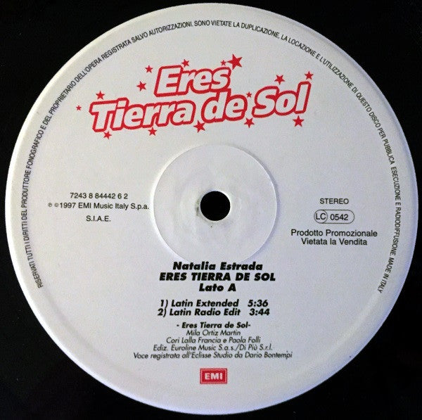 Natalia Estrada : Eres Tierra De Sol (12", Promo)