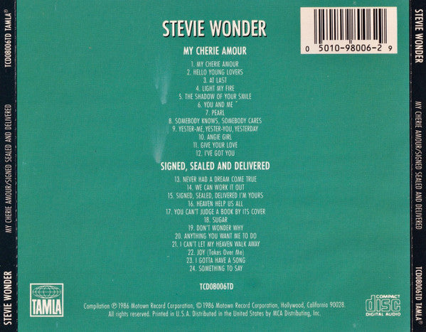 Stevie Wonder : My Cherie Amour / Signed, Sealed And Delivered (CD, Comp, RM)