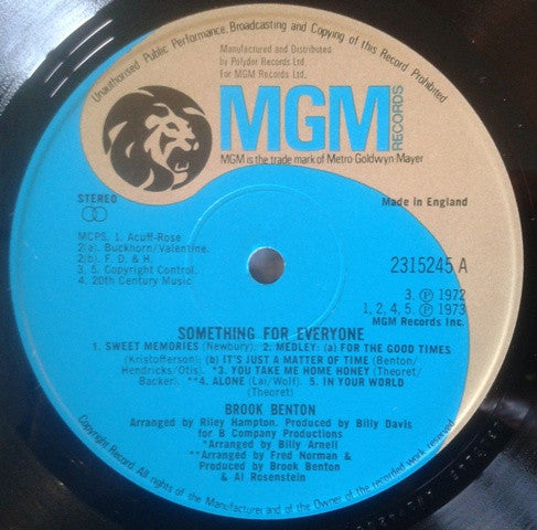 Brook Benton : Something For Everyone (LP, Album)