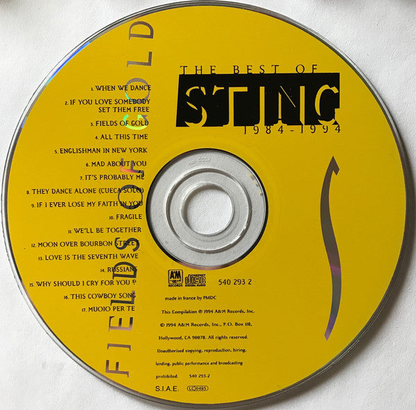 Sting : Fields Of Gold: The Best Of Sting 1984 - 1994 (CD, Comp, RM)