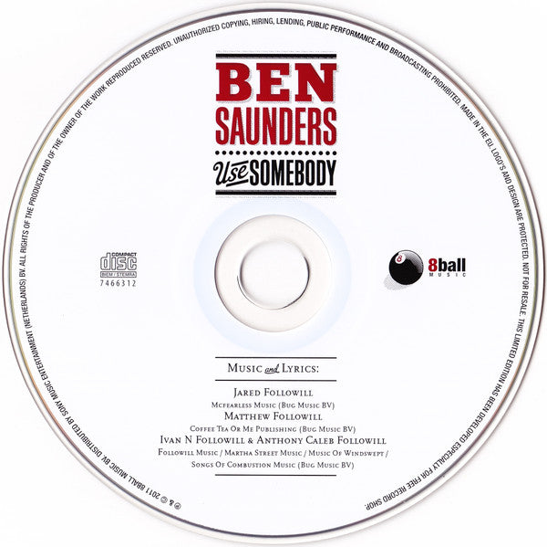 Ben Saunders (2) : Use Somebody (CD, Single, Ltd)
