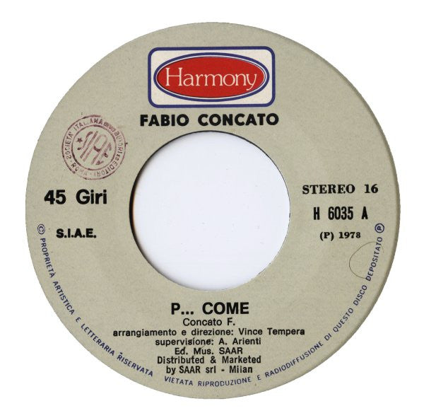 Fabio Concato : P...Come (7")
